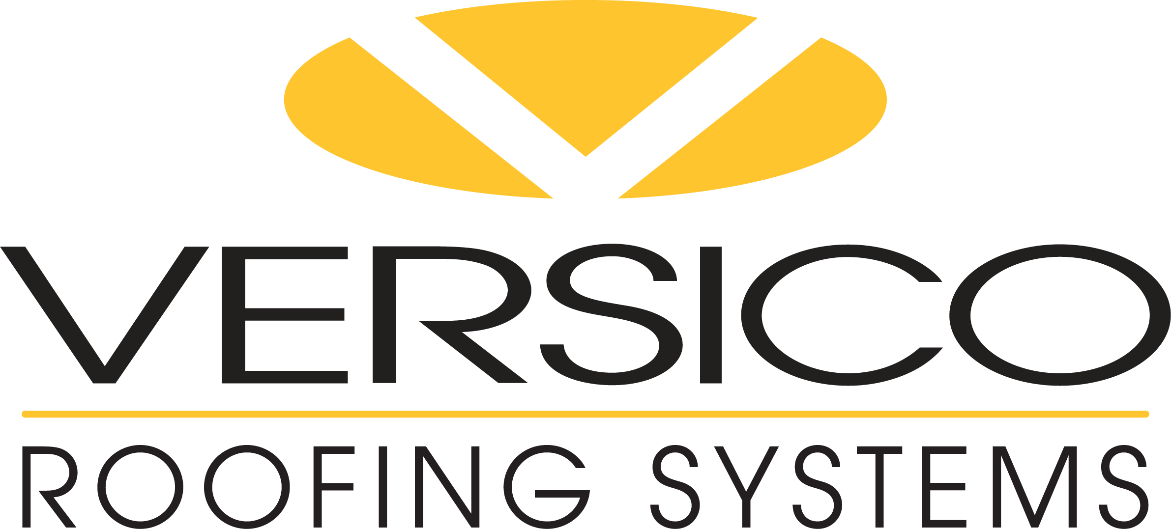 Orange V logo with text under the logo that says Versico Roofing Systems.