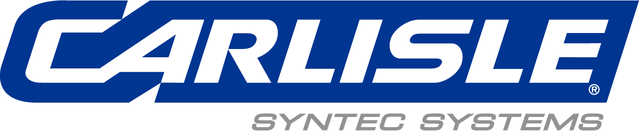 Blue and white logo that says Carlisle Syntec Systems.